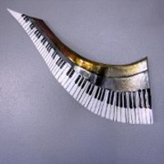 Curved Piano Keys- Dichroic Glass Art
