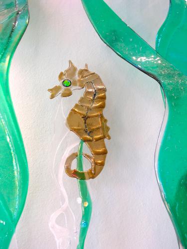 Sea Horse made from Dichroic Glass